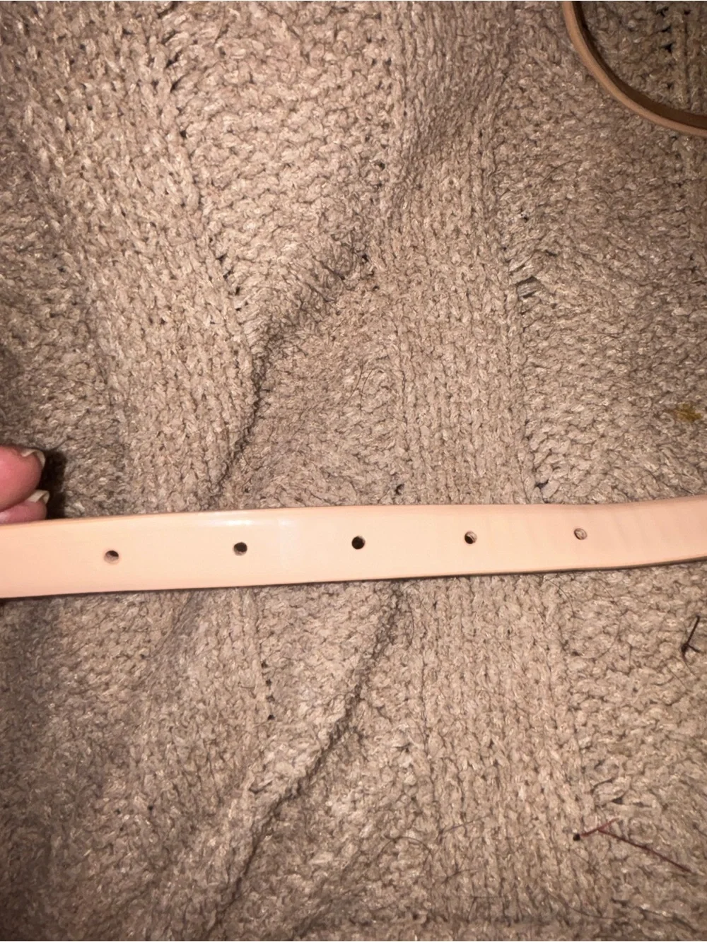 J.Crew Genuine Leather Gold Buckle Belt Nude Beige Women’s Size M 42” - Picture 6 of 6